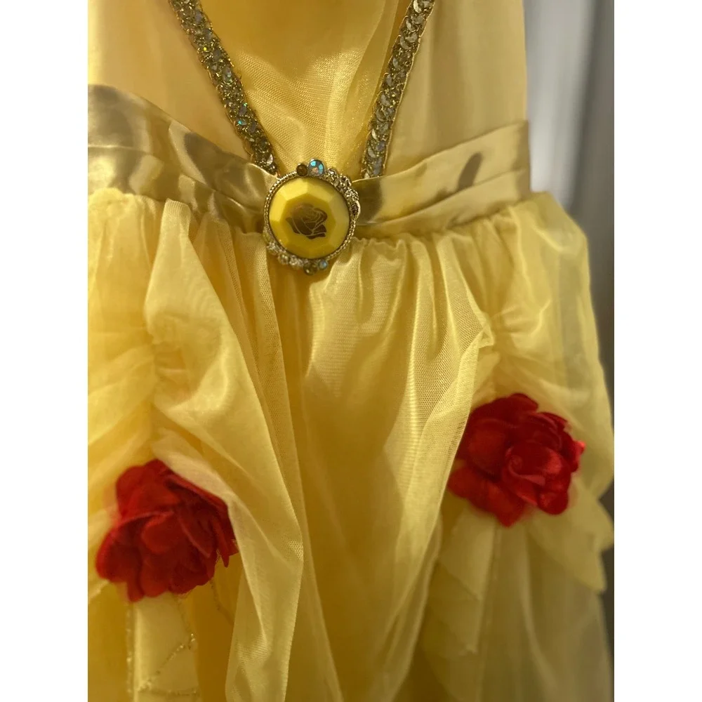Disney Collection Belle Costume Dress Girls 5/6 Yellow Beauty and the Beast